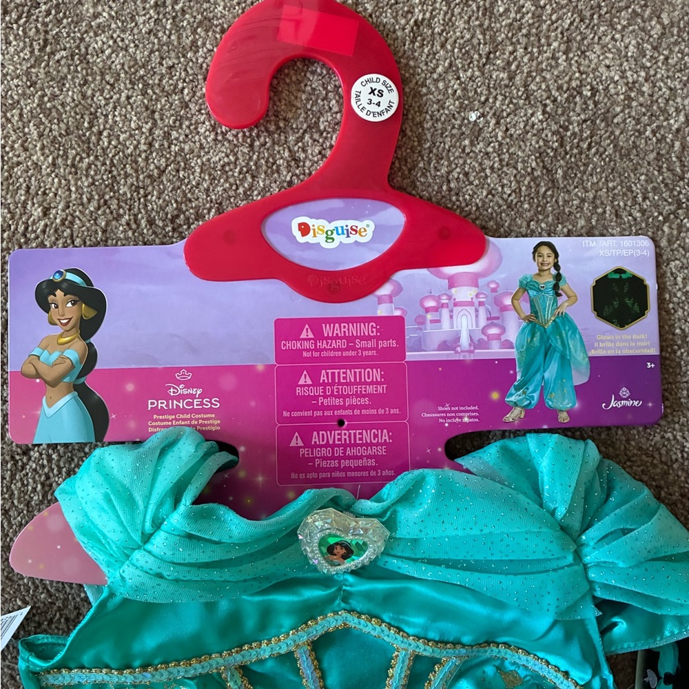 Disguise Jasmine Enchanted Princess Costume - Turquoise and Gold - Picture 2 of 3